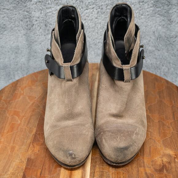 RAG & BONE Size 37.5 EUR US 7 Brown Suede Buckle Ankle Fashion Boots Bootie - Picture 2 of 7